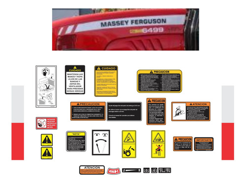 Calcomanías Para Tractor Agrícola Mf 460 2wd En Español