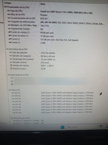 Cpu Lenovo M75s Ryzen5 16gb Ddr4 Nvme 512gb Hd1tb Wifi Bluet (Usado)