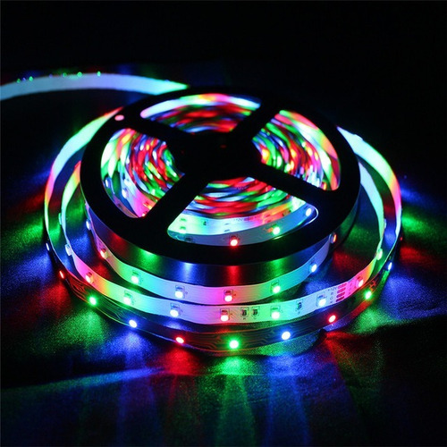 Cinta Multicolor Rgb Fria 12v Rollo 5mt Con Transformador 