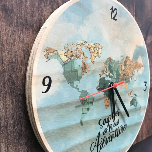 Imagen 2 de 2 de Reloj Con Forma Redonda Con Impresión Paises