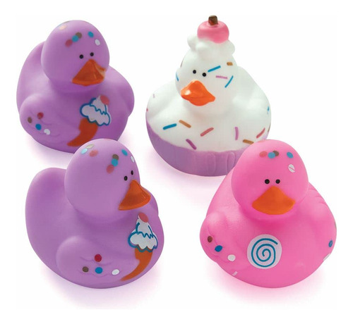 Fun Express 12 Sweet Treat Cupcake Ice Cream Patos De Goma.