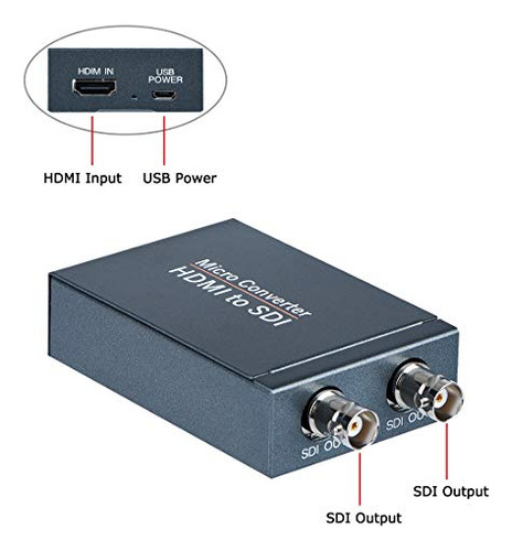 Convertidor Hdmi A Sdi, Micro Convertidor Hdmi A Dos