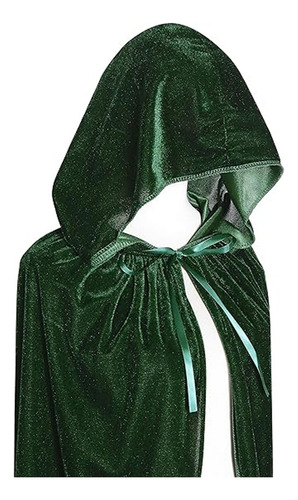 Capa De Terciopelo Capucha Capa Halloween Larga Para Adulto