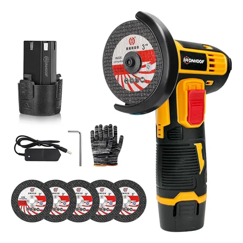 Mini Esmeriladora Angular Inalámbrica Esmeril Pulidor Ironhoof SLMXF102RB 3 Inch 12v 18500 Rpm Color Azul