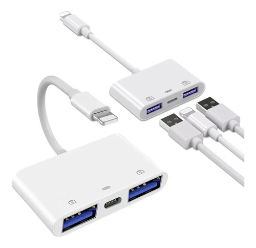 Adaptador Lightning A Usb Para iPhone iPad 3 En 1