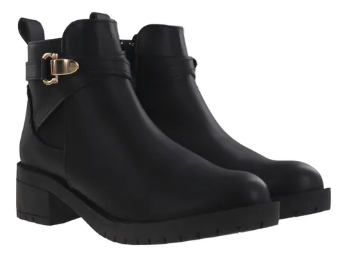 Botines B sicos Con Hebilla Decorativa Mujer Erez
