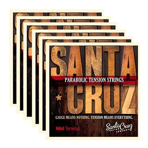 Santa Cruz Parabolic Tension Cuerda Guitarra Acustica 6