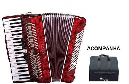 Acordeon Gaita Sanfona Eagle 07120 120 Baixos 7 Registros Nf