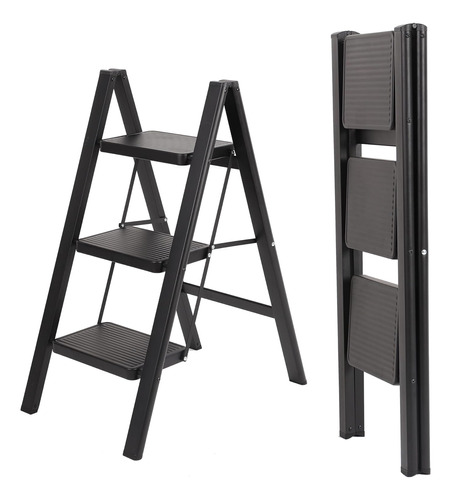 Step Ladder 3 Step Folding Ladder With Wide Anti-slip Pedal 