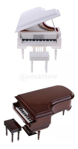 2x Mini Modelo De Piano De Madera Decorativa + Plástico