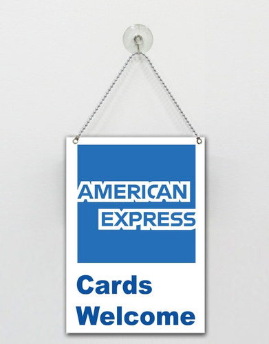 Letrero Aceptamos Tarjetas American Express Cards Welcome