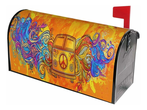 Hippie Vintage Car A Mini Van Mailbox Covers Standard Size P