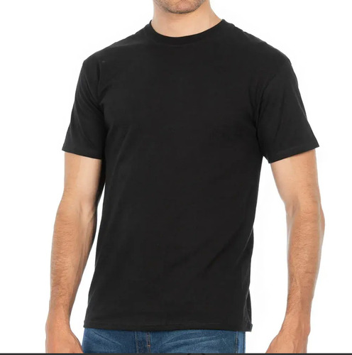 Playera Manga Corta Cuello Redondo Negro Básica Tultex 202