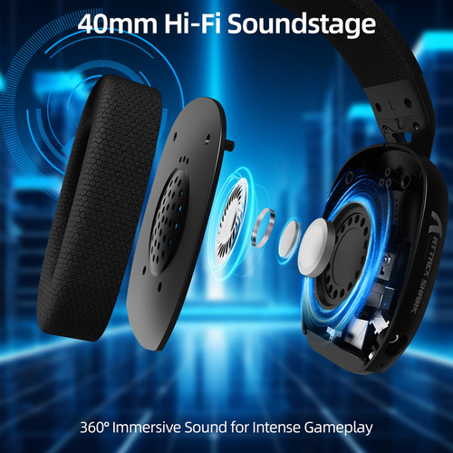 Auriculares Inalámbricos Para Juegos Attack Shark L80 Pro Color Negro