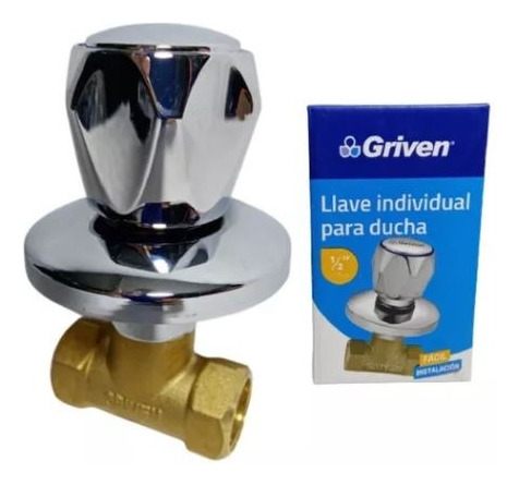 Llave Para Ducha Individual Pomo Cromado Griven Gs