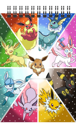 Croquera - Cuaderno De Dibujo De Pokemon Eevee Evolutions