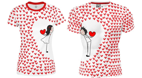 Playera Full Duo San Valentín Tu Y Yo Beso Corazones 