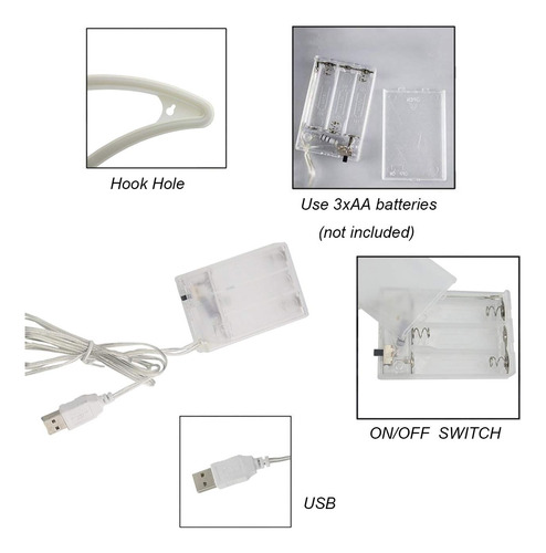 Sunnyglade Luces Decorativas Led De Neón Con Carga Usb/bater