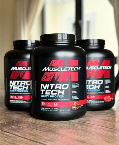 Suplemento Muscletech Nitro Tech Whey Protein De 4 Libras 