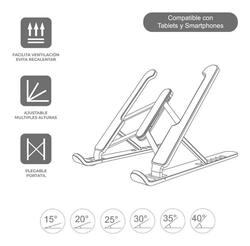Imagen 3 de 4 de Soporte Para Celular Escritorio Tablet Plegable