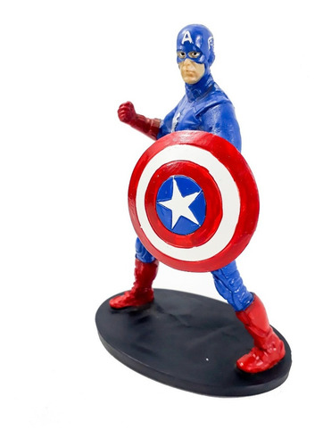 Personagem Filme Capitão America Pequeno C/ Escudo Em Resina