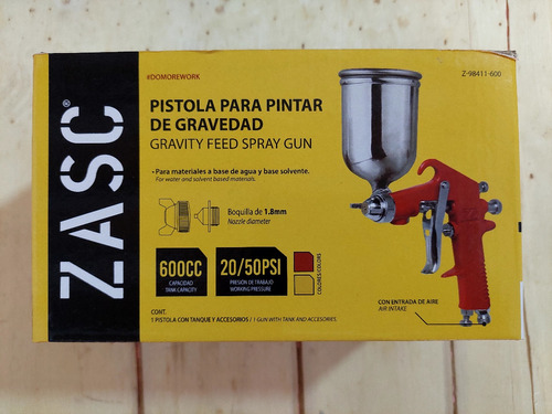 Pistola Para Pintar De Gravedad 600cc Zasc