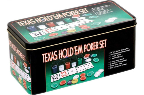 Fichero Poker Texas Holdem 200 Fichas Cartas Paño Black Jack