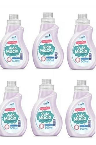 Kit C/06 Lava Roupas De Bebe Vida Macia 500ml 