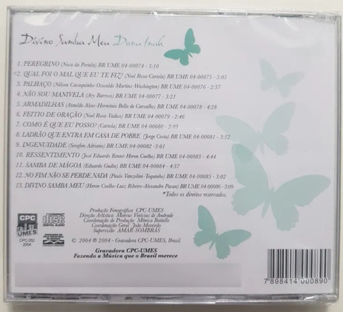 Cd - Dona Inah - ( Divino Samba Meu )