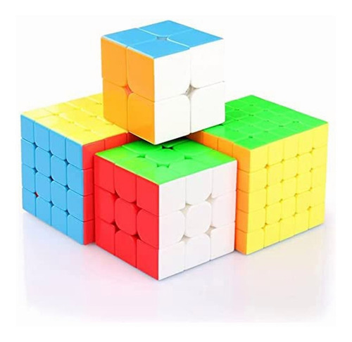 Pack 4 Cubos Tipo De Qiyi 2x2, 3x3, 4x4, 5x5 Cubo Magico