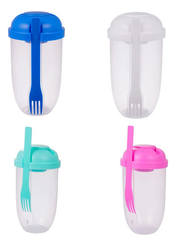 Recipiente Para Ensalada Azul Y Tenedor Para Servir Platos F