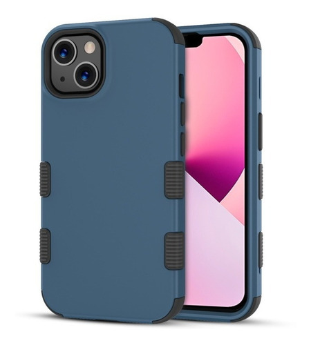 Funda Para Modelo iPhone 13 (6.1) Diseño 3 Piezas Azul