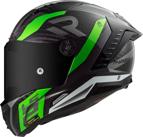 Capacete Ls2 Thunder Carbon Supra Verde Tamanho do capacete 62/XL