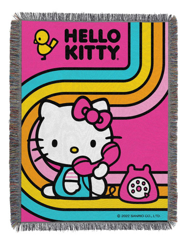 Cobija De Tapiz Tejida Del Noroeste, 48 X 60, Hello Kitty