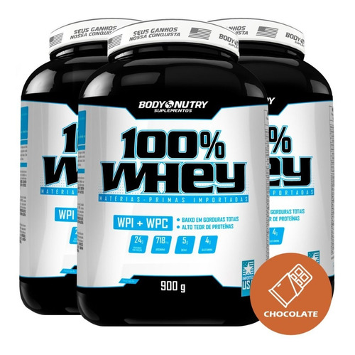 3x 100% Whey Concentrado E Isolado 900g Importado