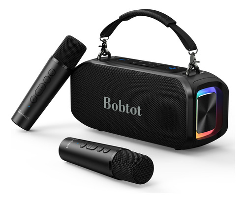 Máquina De Karaoke Bobtot Pequeña Portátil Con 2 Micrófonos