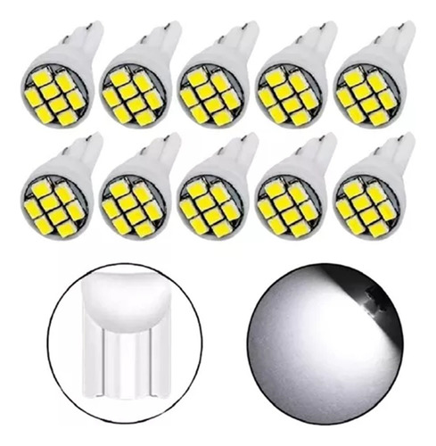 10 Lampada Pingo 24v 8-leds T10 Caminhão Pingao Xenon