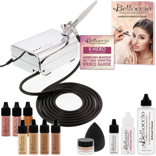 Sistema Maquillaje Aerografo Kit Makeup Cara Tono Bronceado