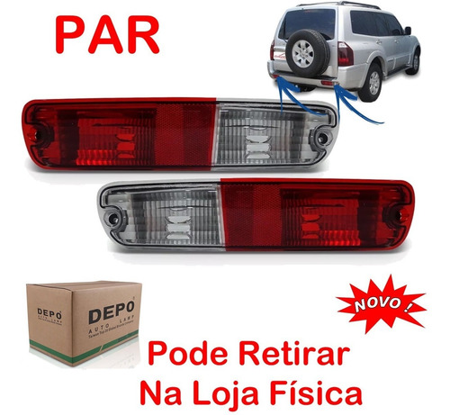 Imagem 1 de 6 de Par Lanterna Parachoque Pajero Full 2003 2004 2005 2006 2007
