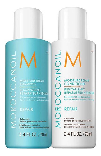 Kit Viaje Repair Moroccanoil Shampoo Y Acond 70ml Reparación