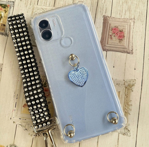 Funda Tpu Transpente Con Colgante Strass+dije Para Redmi A1