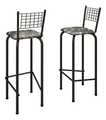 Kit Com 2 Banquetas Tubular Iza 96x36x41 Cm