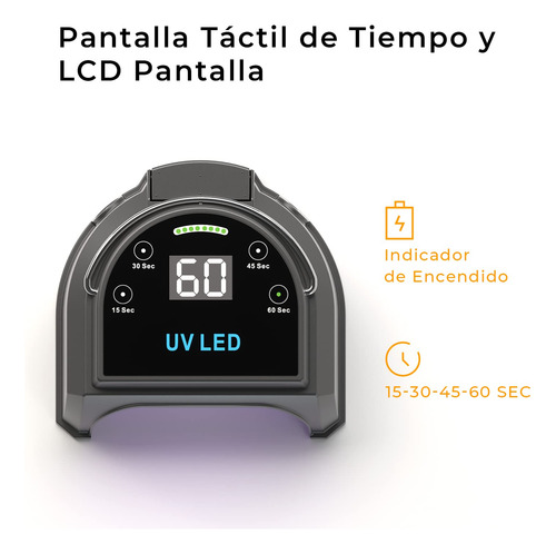 Lámpara De Uñas Led Uv Inalámbrica Profesional De 80 W, Gelp