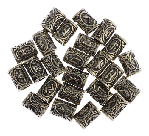 48x Cuentas De Runas Vikingas Barba Para El Cabello Pulseras