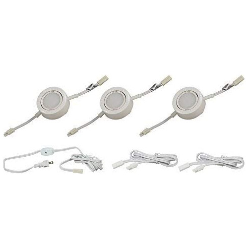 Kit De 3 Luces Puck Led Cubierta Blanca Y Luz Blanca Fr...