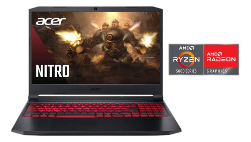 Notebook gamer  Acer Nitro 5 AN515-45 black 15.6", AMD Ryzen 5 5600H  16GB de RAM 512GB SSD, NVIDIA GeForce RTX 3050 144 Hz 1920x1080px Windows 11 Home