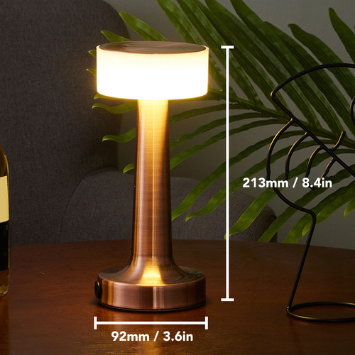 Lámpara De Mesa Inalámbrica Recargable De 3 Niveles De Brill