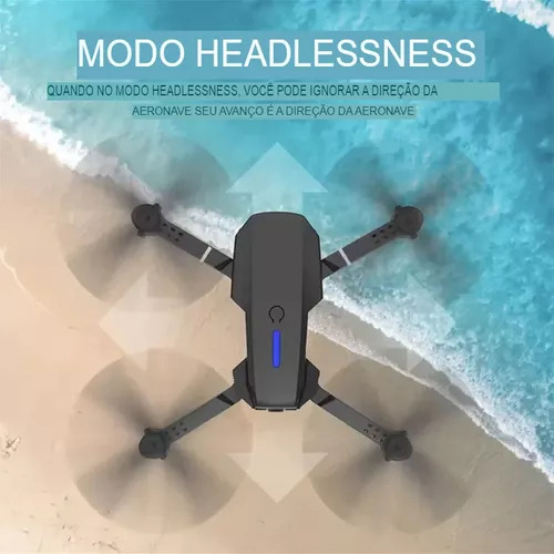 Drone E88 Pro Com Câmera Dupla E Wifi Com Case Cor Preto