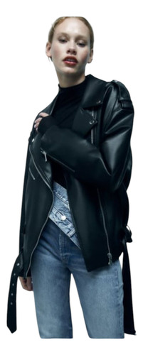 Campera Zara Ecocuero Larga