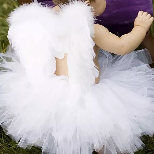 Alas de ángel de plumas para bebé, con aureola, cupido, cosplay,  fotografía, kit de disfraces para bebés de 0 a 6 meses